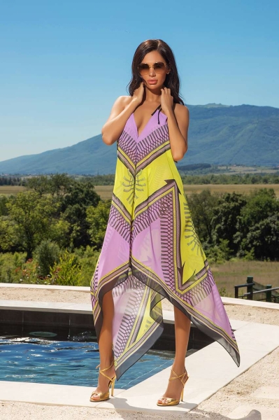 Asymmetrical Dress with Print